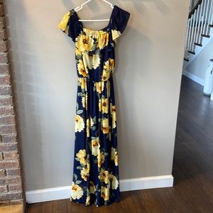 Navy- yellow flowers -premier amour- sz 2